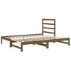 Sofá Cama Extraíble Madera Maciza De Pino Marrón 2x(90x200) Cm