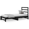 Sofá Cama Extraíble Madera Maciza De Pino Negro 2x(90x200) Cm