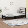 Sofá Cama Extraíble Madera Maciza De Pino Negro 2x(90x200) Cm