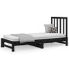 Sofá Cama Extraíble Madera Maciza De Pino Negro 2x(90x190) Cm