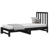 Sofá Cama Extraíble Madera Maciza De Pino Negro 2x(90x190) Cm