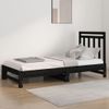 Sofá Cama Extraíble Madera Maciza De Pino Negro 2x(90x200) Cm