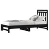 Sofá Cama Extraíble Madera Maciza De Pino Negro 2x(90x200) Cm