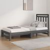 Sofá Cama Extraíble Madera Maciza De Pino Gris 2x(90x190) Cm