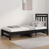 Sofá Cama Extraíble Madera Maciza De Pino Negro 2x(90x190) Cm