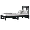 Sofá Cama Extraíble Madera Maciza De Pino Negro 2x(90x190) Cm