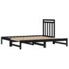 Sofá Cama Extraíble Madera Maciza De Pino Negro 2x(90x190) Cm