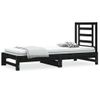 Sofá Cama Extraíble Madera Maciza De Pino Negro 2x(90x200) Cm