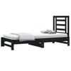 Sofá Cama Extraíble Madera Maciza De Pino Negro 2x(90x200) Cm