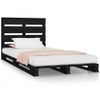 Estructura De Cama Madera Maciza De Pino Negro 100x200 Cm