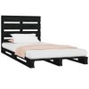 Estructura De Cama Madera Maciza De Pino Negro 100x200 Cm