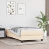 Estructura De Cama Box Spring Tela Color Crema 90x190 Cm