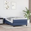 Estructura De Cama Box Spring Tela Azul 100x200 Cm