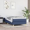 Estructura De Cama Box Spring Tela Azul 100x200 Cm