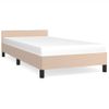 Estructura De Cama Cabecero Cuero Sintético Capuchino 100x200cm