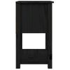 Mesita De Noche Madera Maciza De Pino Negro 40x35x61,5 Cm