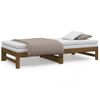 Sofá Cama Extraíble Madera Maciza Pino Marrón Miel 2x(75x190)cm