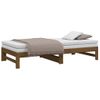 Sofá Cama Extraíble Madera Maciza Pino Marrón Miel 2x(75x190)cm