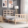 Estructura De Cama Individual Con Cabecero Madera Maciza