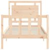 Estructura De Cama Individual Con Cabecero Madera Maciza