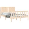 Estructura De Cama Con Cabecero Madera Maciza 140x190 Cm