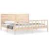 Estructura De Cama Con Cabecero Madera Maciza 200x200 Cm