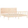 Estructura De Cama Con Cabecero Madera Maciza 200x200 Cm