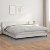 Cama Box Spring Con Colchón Cuero Sintético Blanco 200x200 Cm