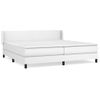 Cama Box Spring Con Colchón Cuero Sintético Blanco 200x200 Cm