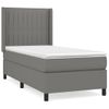 Cama Box Spring Con Colchón Tela Gris Oscuro 90x190 Cm