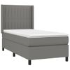 Cama Box Spring Con Colchón Tela Gris Oscuro 90x190 Cm