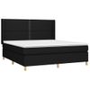 Cama Box Spring Con Colchón Tela Negro 160x200 Cm