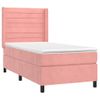 Cama Box Spring Con Colchón Terciopelo Rosa 100x200 Cm