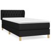 Cama Box Spring Con Colchón Tela Negro 90x190 Cm