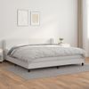 Cama Box Spring Con Colchón Cuero Sintético Blanco 200x200 Cm