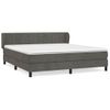 Cama Box Spring Con Colchón Terciopelo Gris Oscuro 160x200 Cm