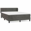 Cama Box Spring Con Colchón Terciopelo Gris Oscuro 140x200 Cm