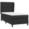 Cama Box Spring Con Colchón Cuero Sintético Negro 90x190 Cm