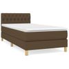 Cama Box Spring Con Colchón Tela Marrón Oscuro 90x190 Cm