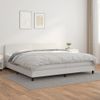 Cama Box Spring Con Colchón Cuero Sintético Blanco 200x200 Cm