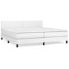 Cama Box Spring Con Colchón Cuero Sintético Blanco 200x200 Cm