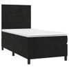 Cama Box Spring Con Colchón Terciopelo Negro 90x200 Cm