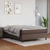 Cama Box Spring Con Colchón Cuero Sintético Marrón 140x190 Cm