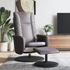 Sillón De Masaje Reclinable Con Reposapiés Cuero Sintético Gris Vidaxl