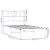 Estructura De Cama De Metal Con Cabecero Blanco 75x190 Cm Vidaxl