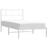 Estructura De Cama De Metal Con Cabecero Blanco 90x200 Cm Vidaxl