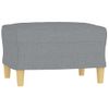 Sillón Con Taburete Tela Gris Claro 60 Cm Vidaxl