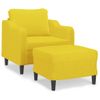 Sillón Con Taburete Tela Amarillo Claro 60 Cm Vidaxl