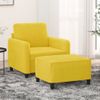 Sillón Con Taburete Terciopelo Amarillo 60 Cm Vidaxl