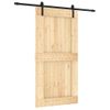 Puerta Corredera Con Herrajes Madera Maciza De Pino 100x210 Cm Vidaxl